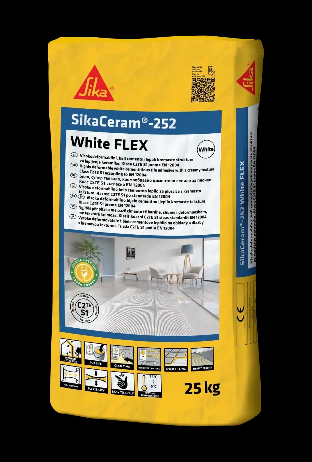 LJEPILO ZA PLOCICE SIKA CERAM 252 WHITE FLEX 25KG